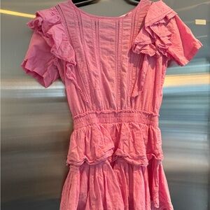 LoveShackFancy dress in pink cotton. Size XS. Worn 1x for birthday party.